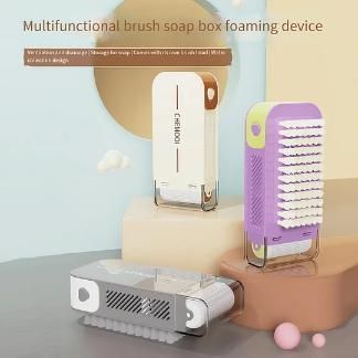 3-in-1 Non-Slip Soap Box with Brush