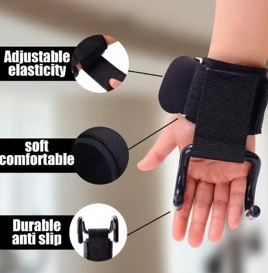 Weight Lifting Rod Hooks Wrist Support (Pair of 1) - Pick Baye