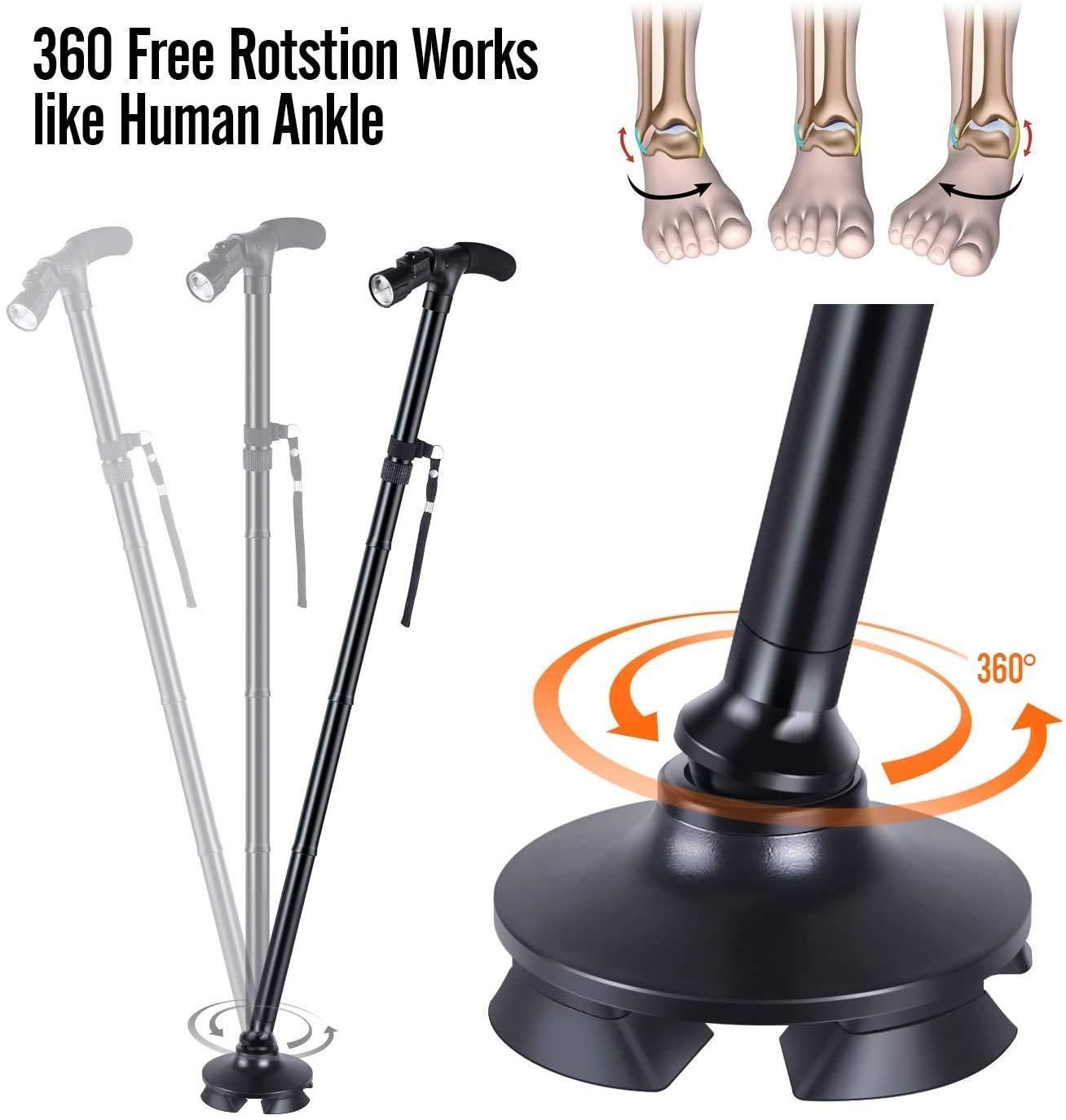 Collapsible Walking Stick with Led Light - Pick Baye