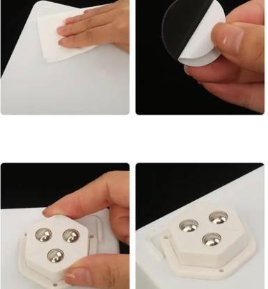 4pcs Self Adhesive 3 Eyed Castor Wheel For Storage Box - Pick Baye