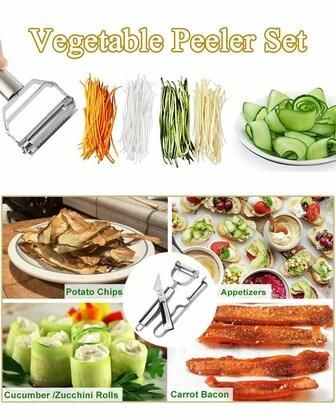 3 in 1 Stainless Steel Vegetable & Fruit Peeler - Pick Baye