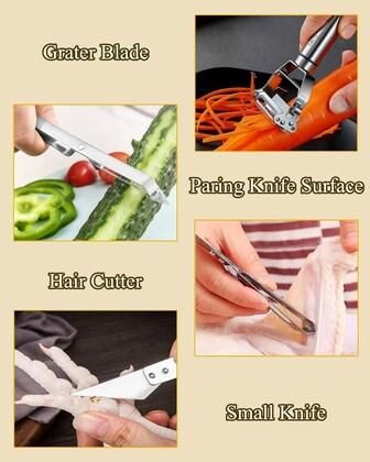 3 in 1 Stainless Steel Vegetable & Fruit Peeler - Pick Baye
