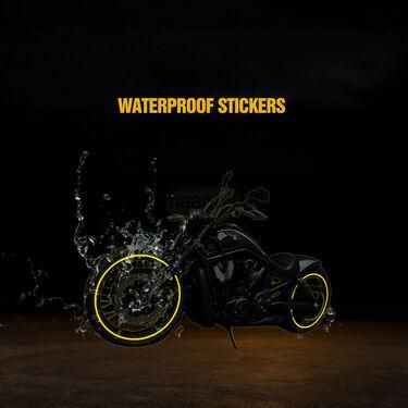 Car Bike Tyre & Body Reflective Stickers (18 stripes of Yellow Colour) - Pick Baye