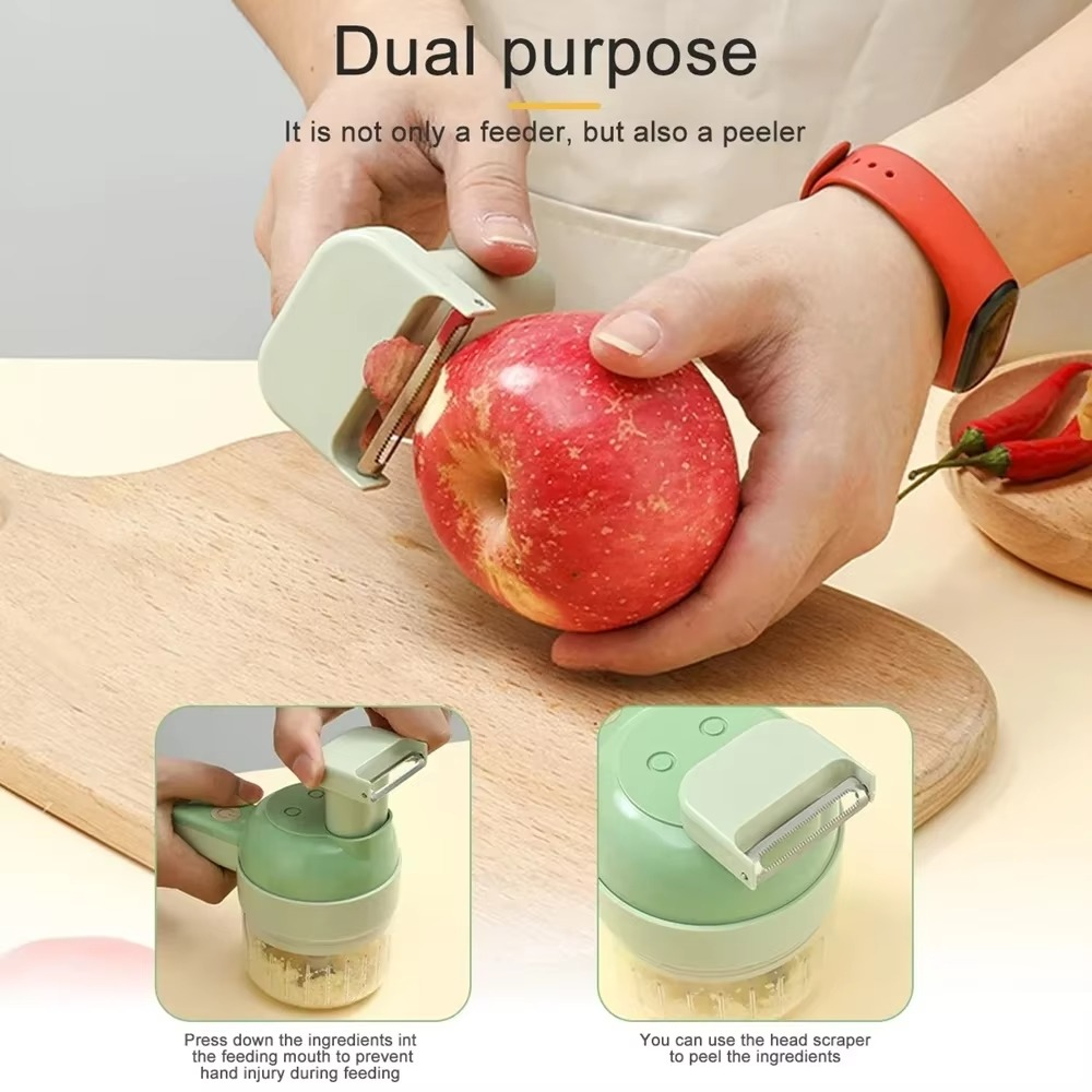 4-in-1 Portable Electric Vegetable Cutter Set - Pick Baye