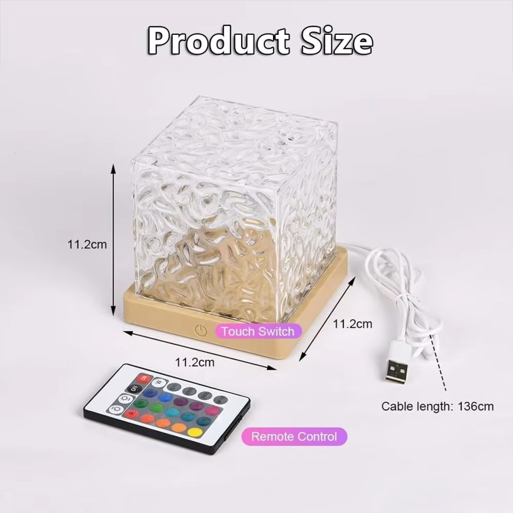 Crystal Ripple Effect LED Aura Lamp - Pick Baye