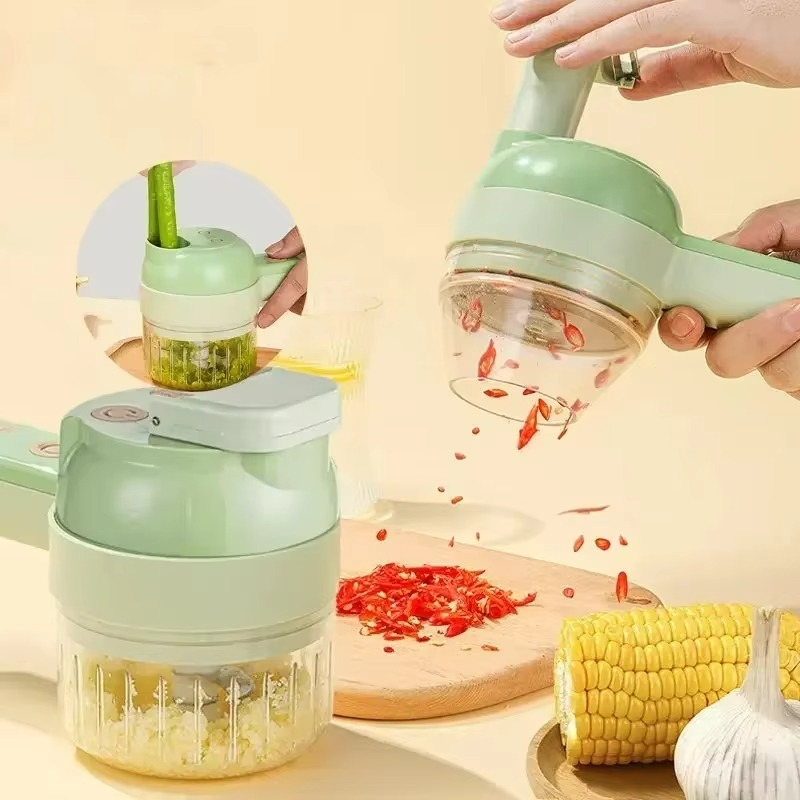 4-in-1 Portable Electric Vegetable Cutter Set - Pick Baye