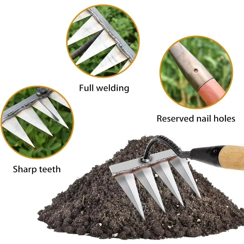 5 Teeth Carbon Steel Garden Weeding Tool - Pick Baye