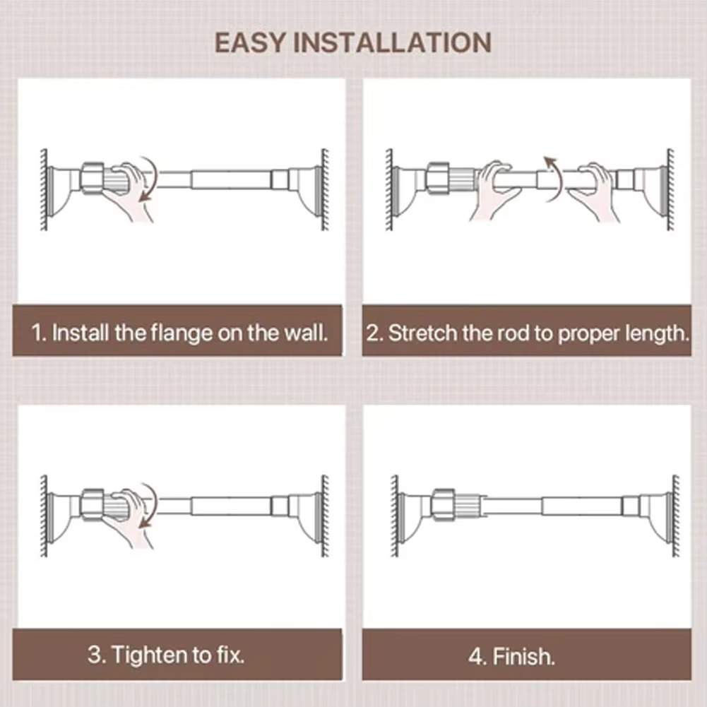 Closet Hanging Pole for Windows & Bathroom