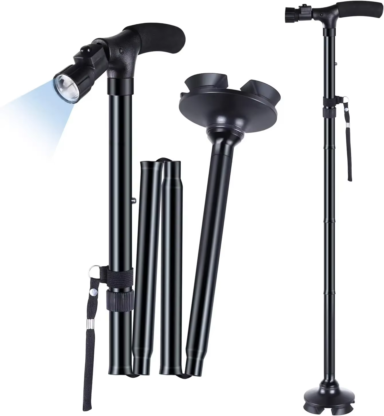 Collapsible Walking Stick with LED Light
