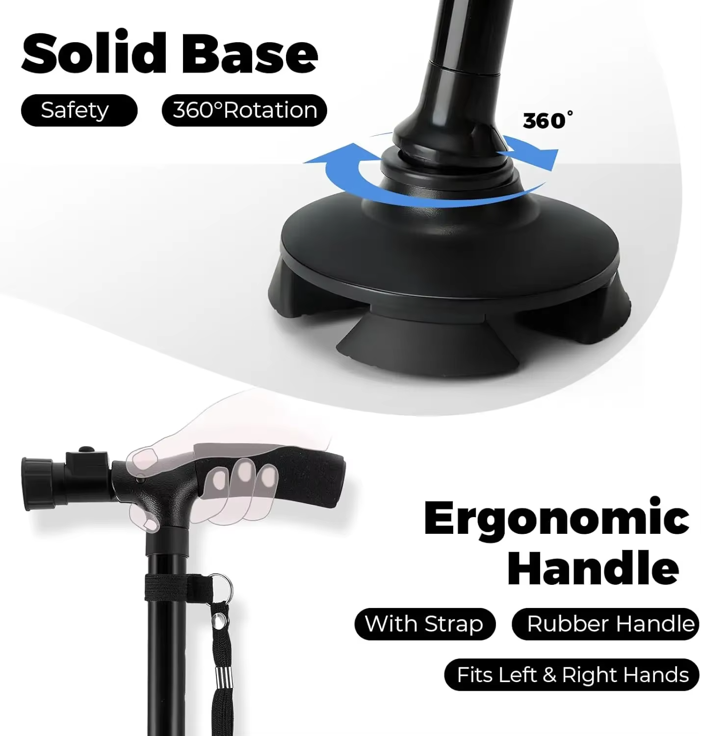 Collapsible Walking Stick with LED Light