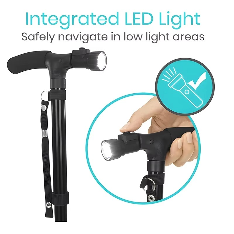 Collapsible Walking Stick with LED Light