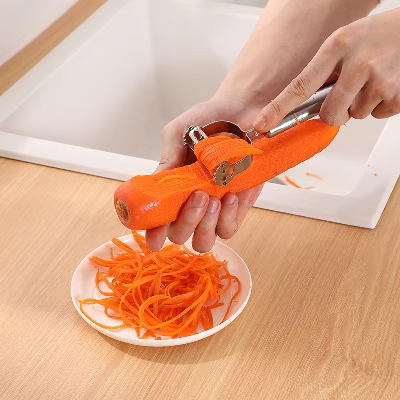 3 in 1 Stainless Steel Vegetable & Fruit Peeler - Pick Baye